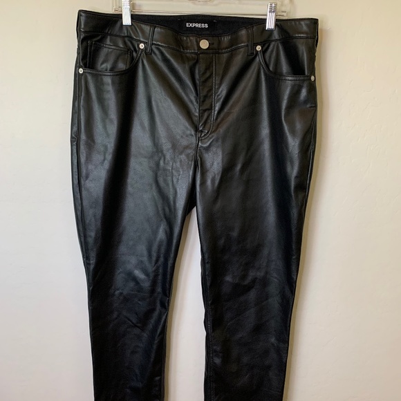 Express Pants - Express | Black Pleather High Rise Pant Ankle Legging Size 16 NWT